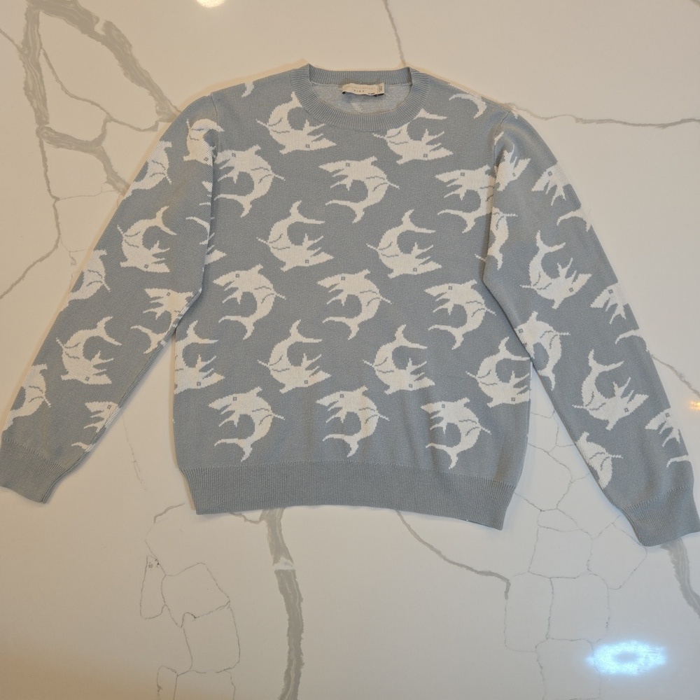 Stella McCartney Kids 100% Cotton Shark Sweater Sweatshirt Blue Size 12yrs